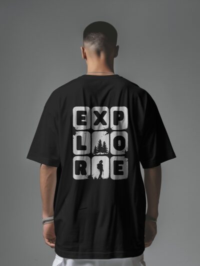 Men's Explore Adventure Graphic Oversized T Shirt