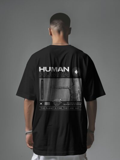 Men's "Human" Graphic Oversized T-Shirt