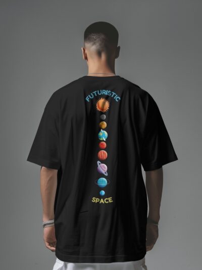 Men's Futuristic Space Adventure Oversized T-Shirt