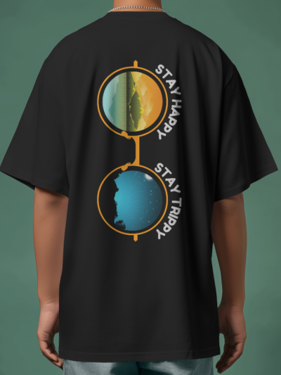 Men's Stay Happy Stay Trippy Oversized T-Shirt