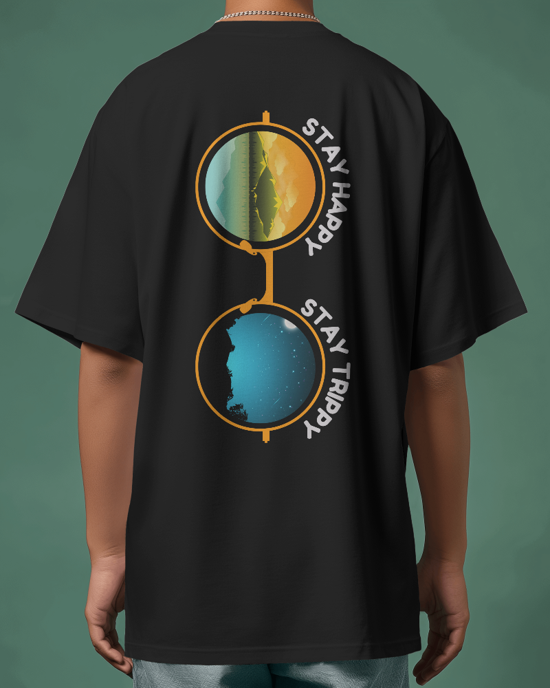 Men's Stay Happy Stay Trippy Oversized T-Shirt