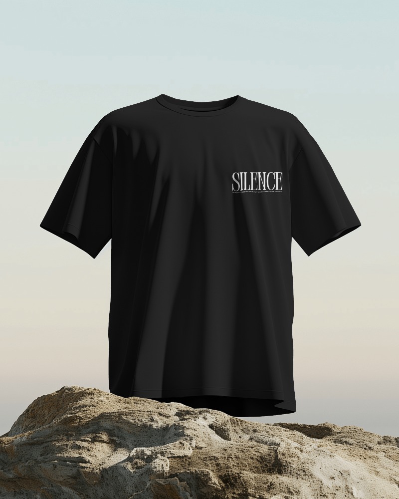 Men's Silence Authority Graphic Oversized T Shirt - Image 4