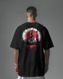 Men's Edgy Samurai Warrior Graphic Oversized T Shirt